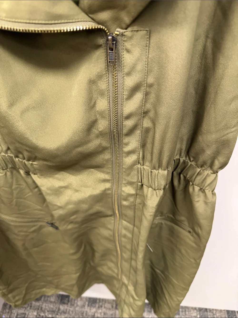 Gianni Bini Olive Sleeveless Utility Vest Dress with Zip Sz 12‎
